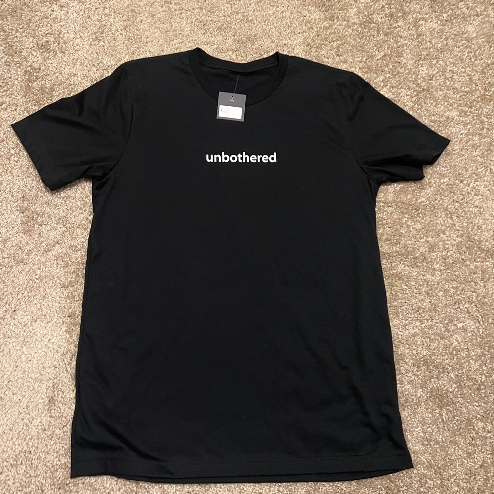 Unbothered black‎ men’s tee large NWT - Picture 3 of 5